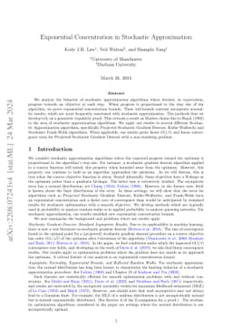 Exponential Concentration in Stochastic Approximation