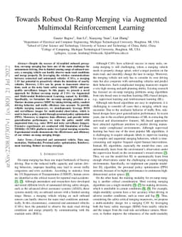 Towards Robust On-Ramp Merging via Augmented Multimodal Reinforcement
  Learning