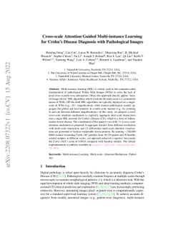 Cross-scale Attention Guided Multi-instance Learning for Crohn's Disease
  Diagnosis with Pathological Images
