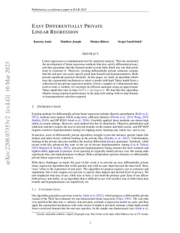 Easy Differentially Private Linear Regression