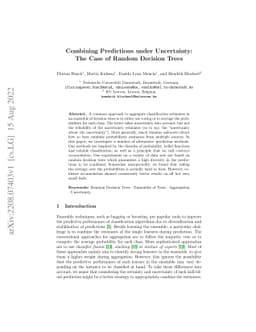 Combining Predictions under Uncertainty: The Case of Random Decision
  Trees