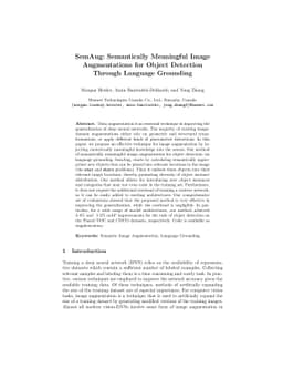 SemAug: Semantically Meaningful Image Augmentations for Object Detection
  Through Language Grounding