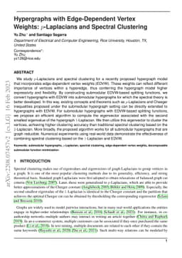 Hypergraphs with Edge-Dependent Vertex Weights: p-Laplacians and
  Spectral Clustering