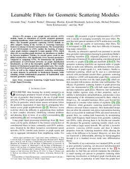 Learnable Filters for Geometric Scattering Modules