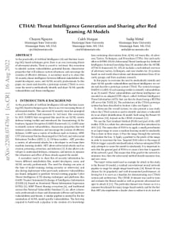 CTI4AI: Threat Intelligence Generation and Sharing after Red Teaming AI
  Models