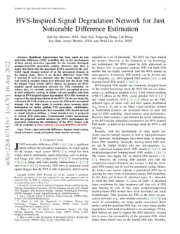 HVS-Inspired Signal Degradation Network for Just Noticeable Difference
  Estimation