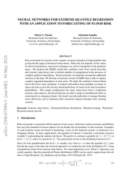 Neural Networks for Extreme Quantile Regression with an Application to
  Forecasting of Flood Risk