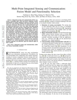 Multi-Point Integrated Sensing and Communication: Fusion Model and
  Functionality Selection