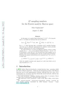 $L^p$ sampling numbers for the Fourier-analytic Barron space