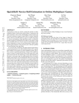 QuickSkill: Novice Skill Estimation in Online Multiplayer Games