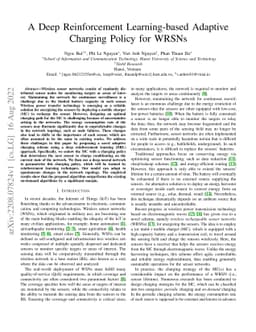 A Deep Reinforcement Learning-based Adaptive Charging Policy for WRSNs