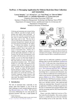 TexPrax: A Messaging Application for Ethical, Real-time Data Collection
  and Annotation