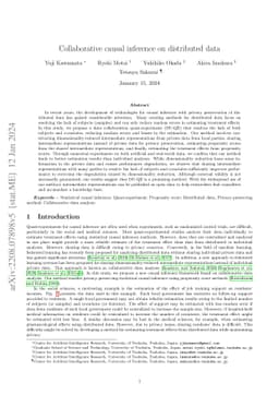 Collaborative causal inference on distributed data