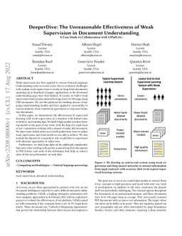 DeeperDive: The Unreasonable Effectiveness of Weak Supervision in
  Document Understanding A Case Study in Collaboration with UiPath Inc