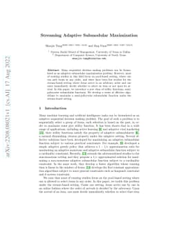 Streaming Adaptive Submodular Maximization