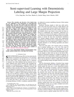 Semi-supervised Learning with Deterministic Labeling and Large Margin
  Projection