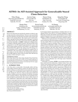ASTRO: An AST-Assisted Approach for Generalizable Neural Clone Detection