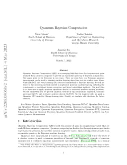Quantum Bayesian Computation