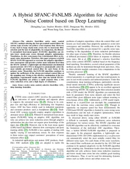 A Hybrid SFANC-FxNLMS Algorithm for Active Noise Control based on Deep
  Learning
