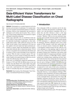 Data-Efficient Vision Transformers for Multi-Label Disease
  Classification on Chest Radiographs