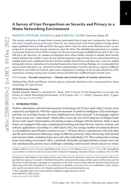 A Survey of User Perspectives on Security and Privacy in a Home
  Networking Environment