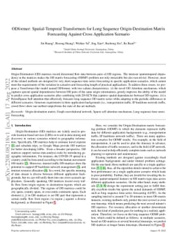 ODformer: Spatial-Temporal Transformers for Long Sequence
  Origin-Destination Matrix Forecasting Against Cross Application Scenario