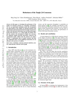 Robustness of the Tangle 2.0 Consensus