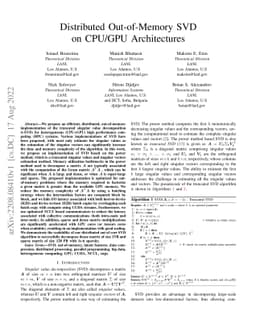 Distributed Out-of-Memory SVD on CPU/GPU Architectures