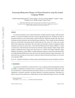 Extracting Medication Changes in Clinical Narratives using Pre-trained
  Language Models