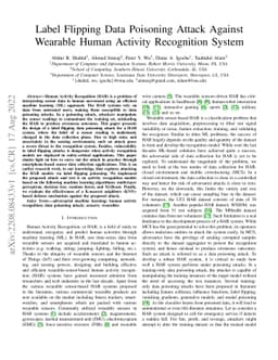 Label Flipping Data Poisoning Attack Against Wearable Human Activity
  Recognition System