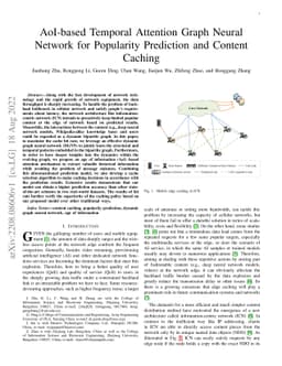 AoI-based Temporal Attention Graph Neural Network for Popularity
  Prediction and Content Caching