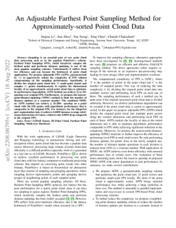 An Adjustable Farthest Point Sampling Method for Approximately-sorted
  Point Cloud Data