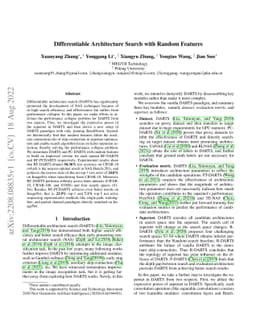 Differentiable Architecture Search with Random Features
