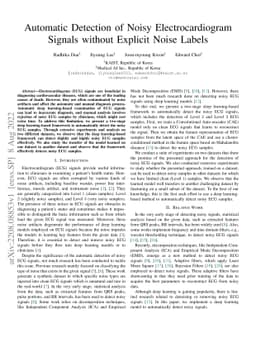 Automatic Detection of Noisy Electrocardiogram Signals without Explicit
  Noise Labels