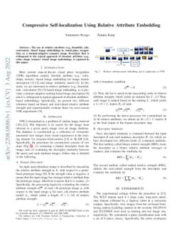 Compressive Self-localization Using Relative Attribute Embedding