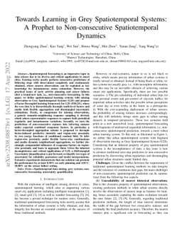 Towards Learning in Grey Spatiotemporal Systems: A Prophet to
  Non-consecutive Spatiotemporal Dynamics