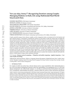 "Are you okay, honey?": Recognizing Emotions among Couples Managing
  Diabetes in Daily Life using Multimodal Real-World Smartwatch Data