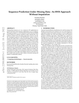 Sequence Prediction Under Missing Data : An RNN Approach Without
  Imputation