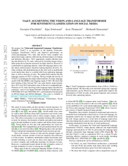 VAuLT: Augmenting the Vision-and-Language Transformer for Sentiment
  Classification on Social Media