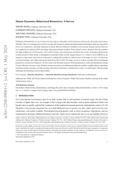 Mouse Dynamics Behavioral Biometrics: A Survey