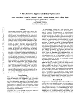 A Risk-Sensitive Approach to Policy Optimization