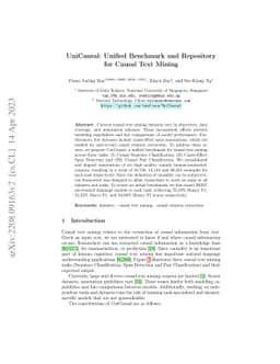 UniCausal: Unified Benchmark and Repository for Causal Text Mining