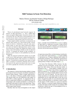 Shift Variance in Scene Text Detection