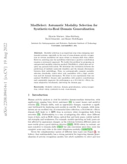 ModSelect: Automatic Modality Selection for Synthetic-to-Real Domain
  Generalization