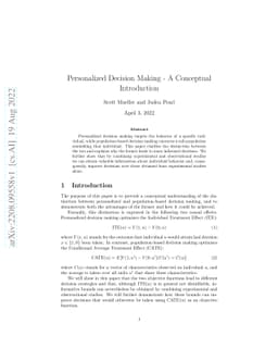 Personalized Decision Making -- A Conceptual Introduction