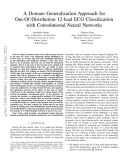 A Domain Generalization Approach for Out-Of-Distribution 12-lead ECG
  Classification with Convolutional Neural Networks