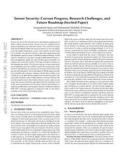 Sensor Security: Current Progress, Research Challenges, and Future
  Roadmap