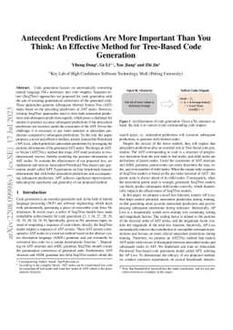 Antecedent Predictions Are More Important Than You Think: An Effective
  Method for Tree-Based Code Generation