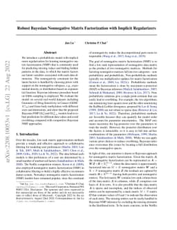 Robust Bayesian Nonnegative Matrix Factorization with Implicit
  Regularizers