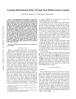 Learning Ball-balancing Robot Through Deep Reinforcement Learning